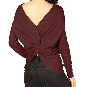 Bar III Women’s Sweater Twisted Knot in Brown S